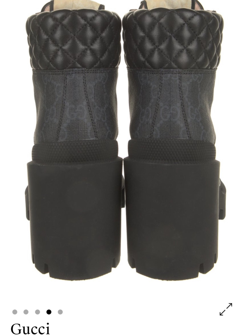 GUCCI GG Supreme Leather Combat Platform Boots - Picture 3 of 8